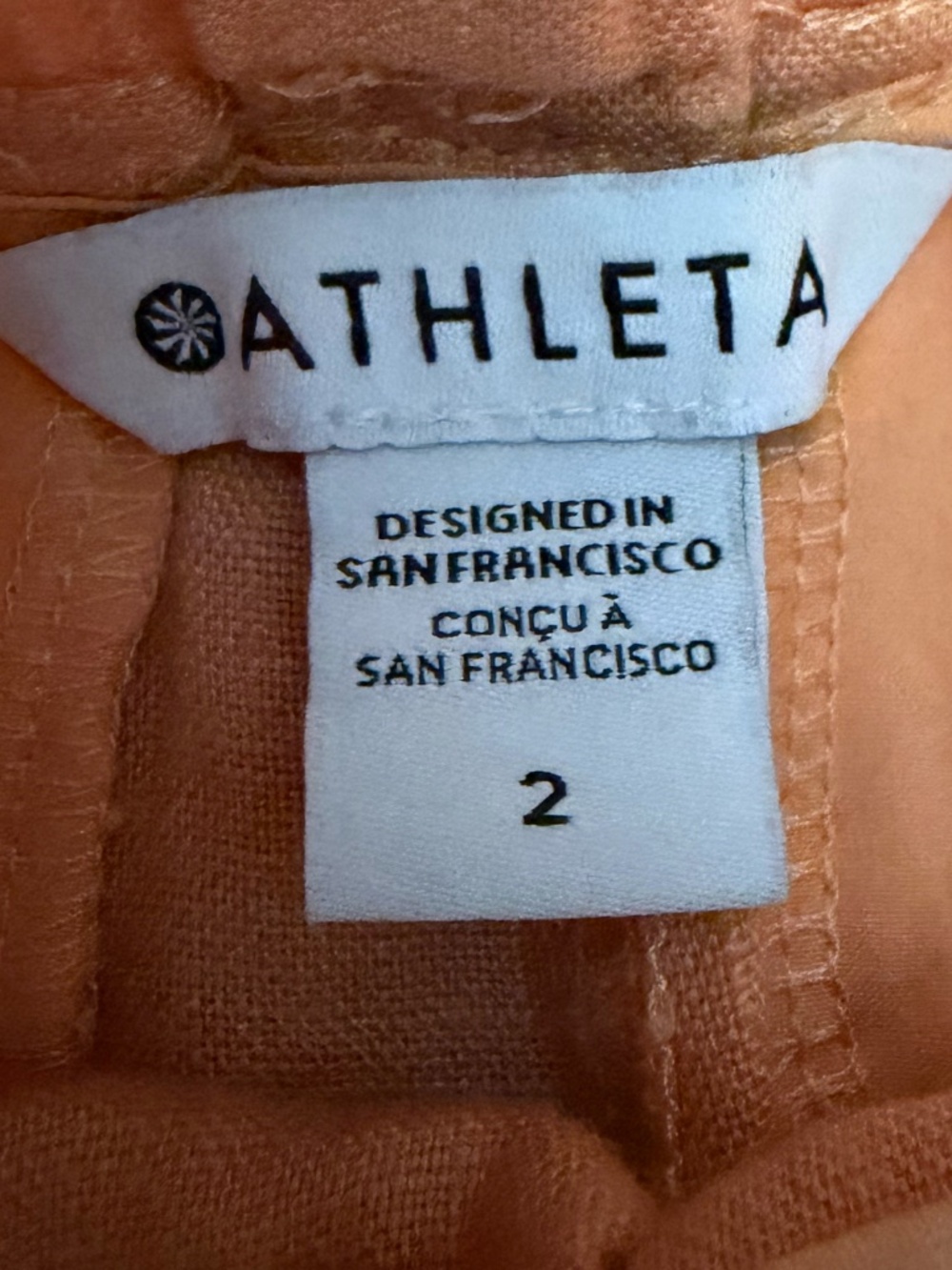 Athleta Cabo Linen Blend Shorts Size 2 Peach Coral Drawstring Casual Summer - Picture 12 of 12